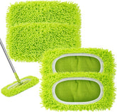 Set of 4 Reusable Dry Sweeping Cloths Microfiber Wet Mop Pads Compatible with Swiffer Sweeper Mop Replacement Sweeping Mopping pad Refills for Hardwood Surface Floor Cleaning